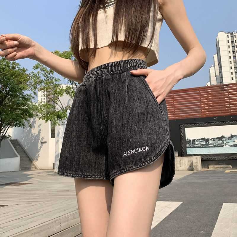 quần short jean nữ lai bầu thêu chữ style hàn quốc thời trang