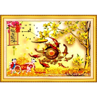 Tranh đính đá Bách sự đại cát 75*55cm LV365 - tự đính