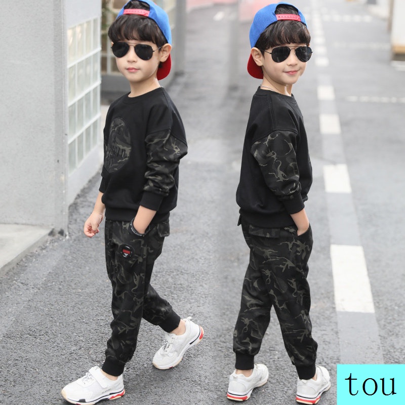 Set đồ thể thao năng động thời trang xuân thu phong cách Hàn Quốc cho bé