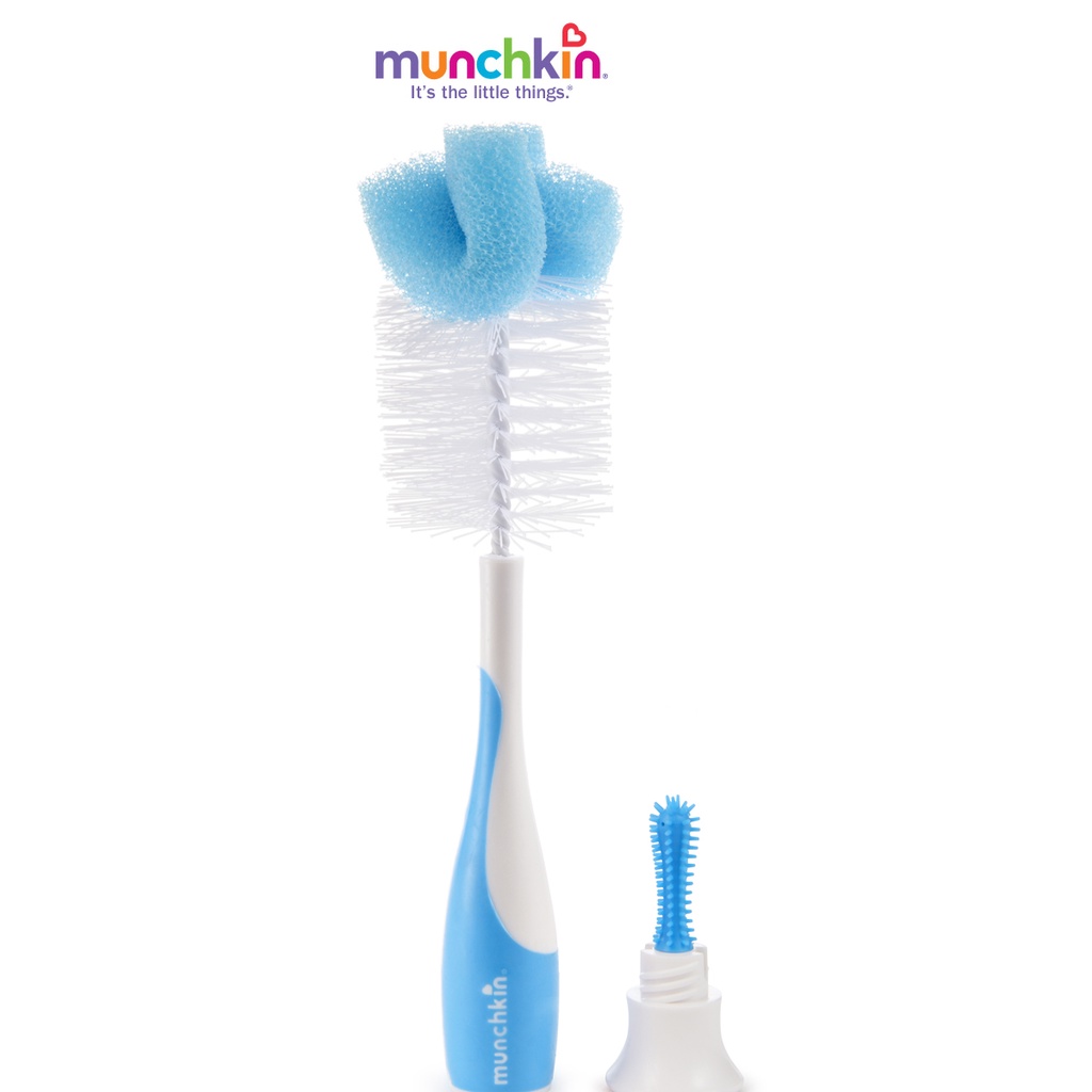 Bộ Cọ rửa bình sữa và núm ti có mút Munchkin Màu Ngẫu NHiên