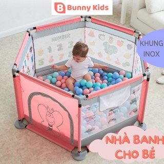 Quây Bóng cho bé BUNNY KIDS khung INOX chất lượng cao, Lều Bóng cho bé phát triển khả năng vận động