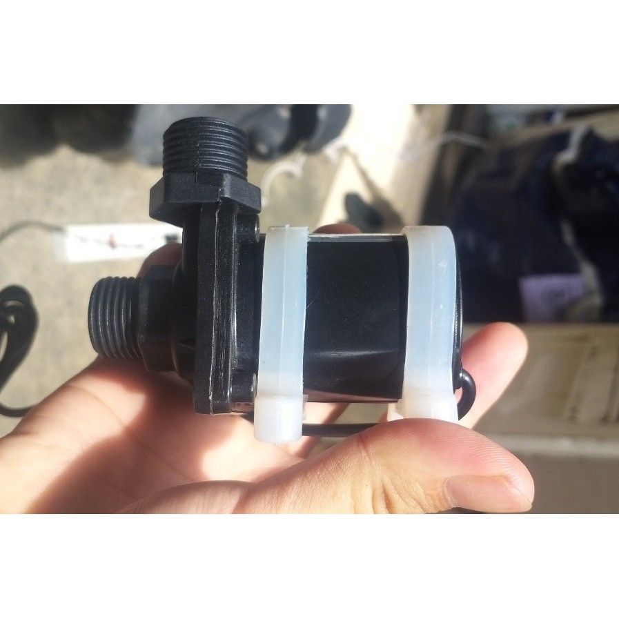 Bơm nước dòng điện 12v, 24v ren ống phi 21mm không chổi than brushless siêu mạnh dùng cho hồ cá, hòn non bộ, thủy canh