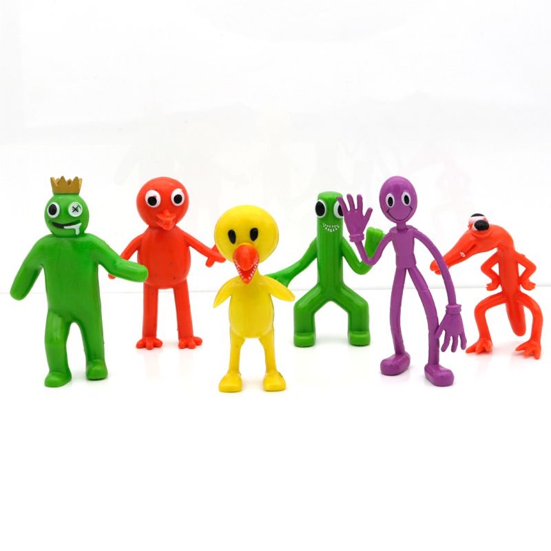 Game 6/8Pcs Roblox Rainbow Friends Action Figure Toy Q Version Handmade Doll Model Toy Ornaments Collection Kids Fans Birthday Gifts