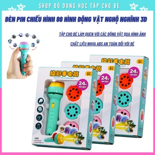 ĐÈN PIN CHIẾU HÌNH CHO BÉ 80 hình động vật