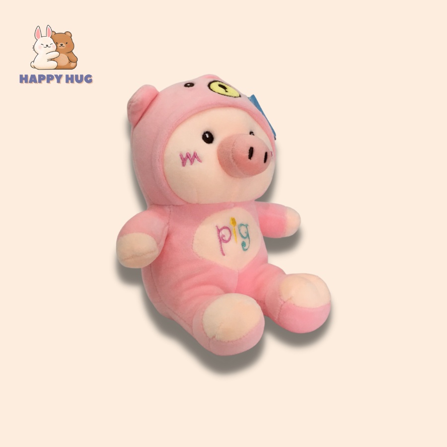 Gấu bông lợn cosplay gấu siêu dễ thương size 24 cm, thú nhồi bông gòn cao cấp - Happy Hug