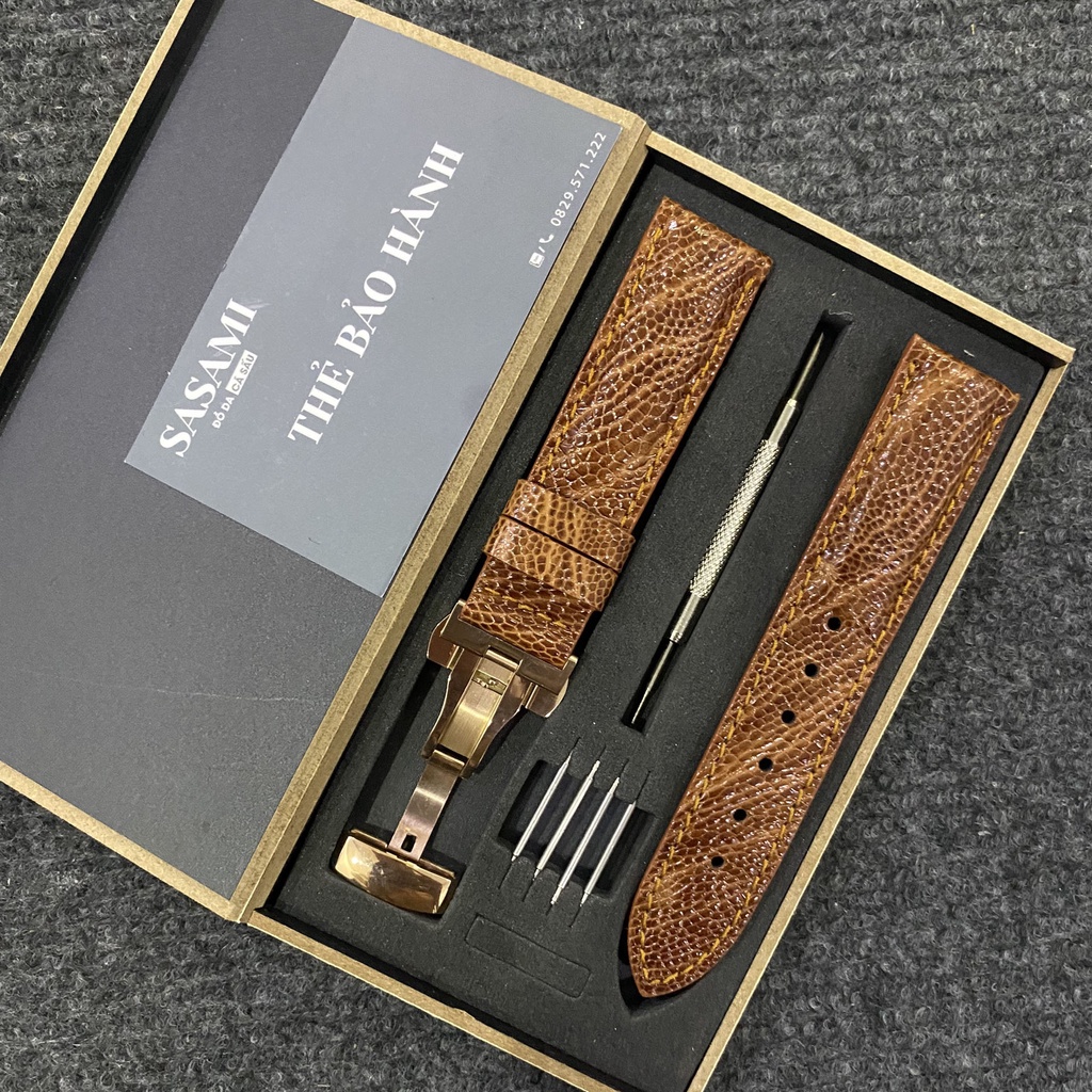 Đ19. Dây đồng hồ nam Size 19 và Size 21 DA ĐÀ ĐIỂU, TẶNG 1 HỘP, 4 CHỐT và 1 CÂY THAY DÂY
