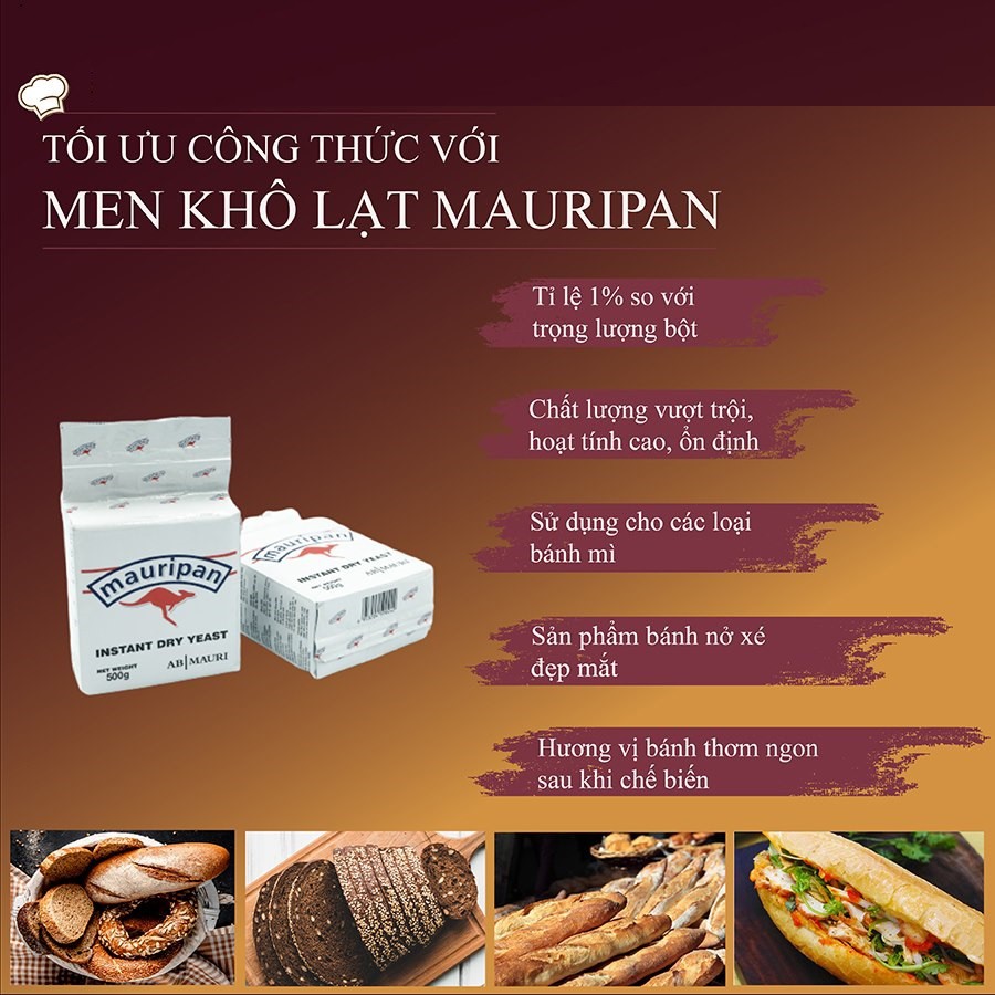 Men khô bánh mì lạt Mauri 500g