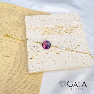 Lắc Tay Bạc Đá Flourit - Gaia By Yang