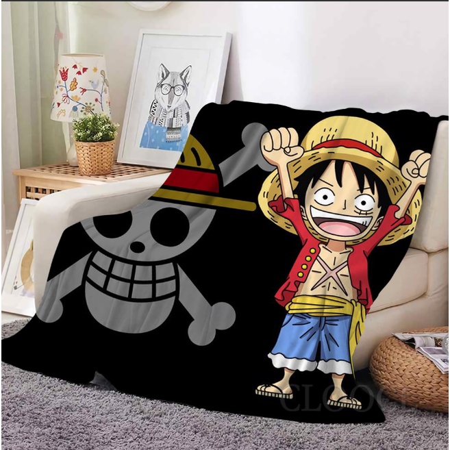 Mền Vải Nỉ In Hoạt Hình One Piece Dễ Thương
