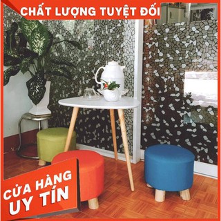 [UP SALE] Ghế Đôn Chân Gỗ Cao Cấp