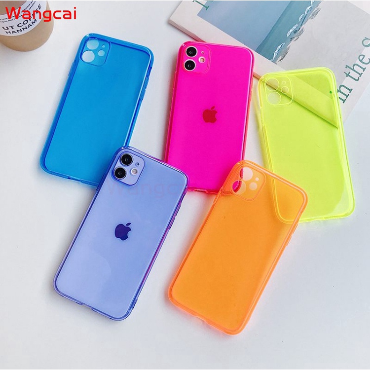 Ốp lưng iphone TPU trong suốt màu dạ quang Ip12 Pro Max/11 Pro Max X XS Max XR Iphone Iphone7 8 Plus – Case Mine