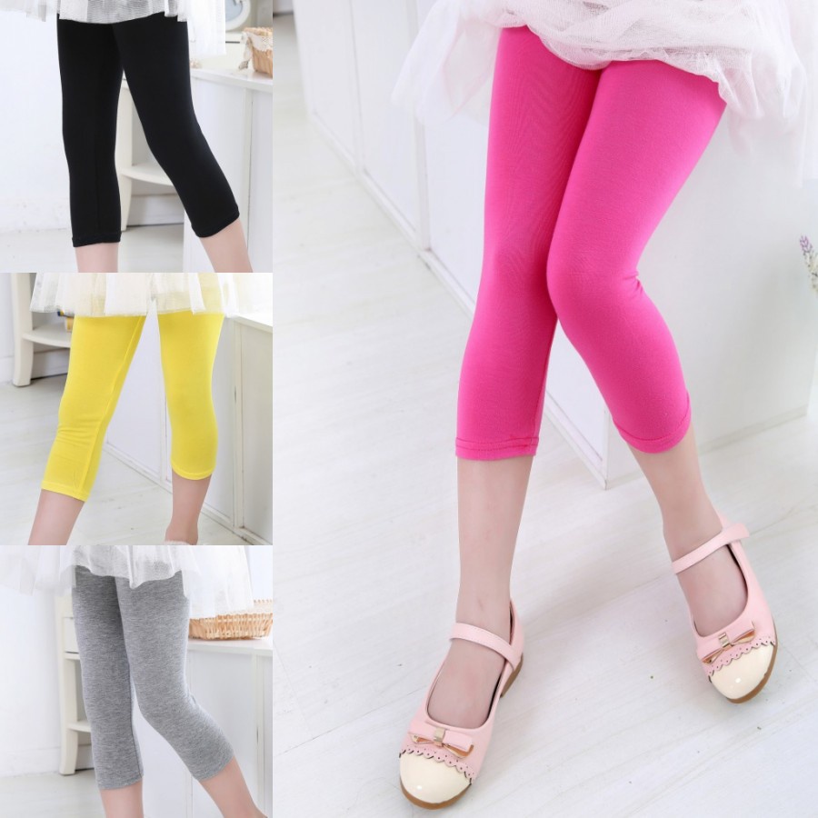 Quần Legging Ngắn Màu Sắc Kẹo Ngọt Cho Bé Gái Từ 2-9 Tuổi