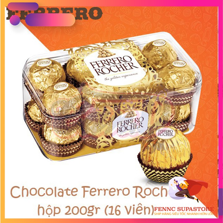 Socola Ferrero Rocher hộp 200gr (16 viên) - Chocolate Ferrero Rocher