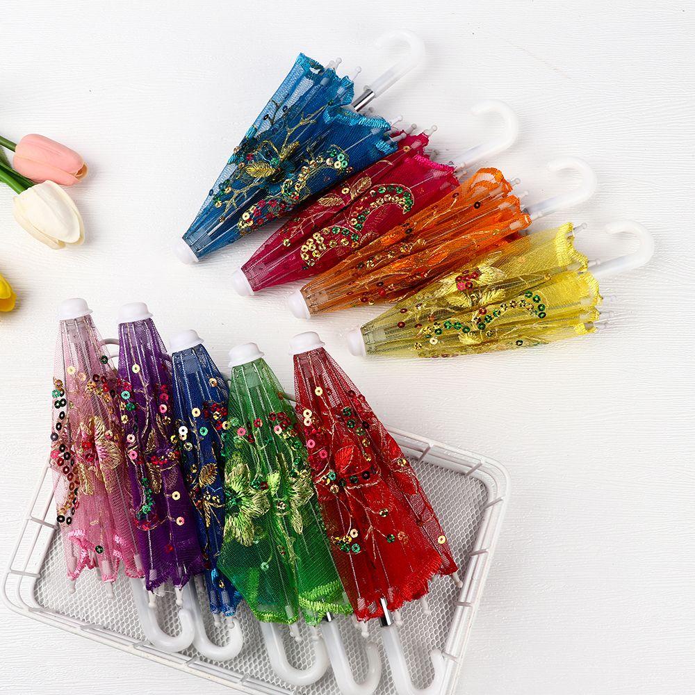 SUSANS Dù Che Mưa Mini Thêu Hoa Cho Búp Bê