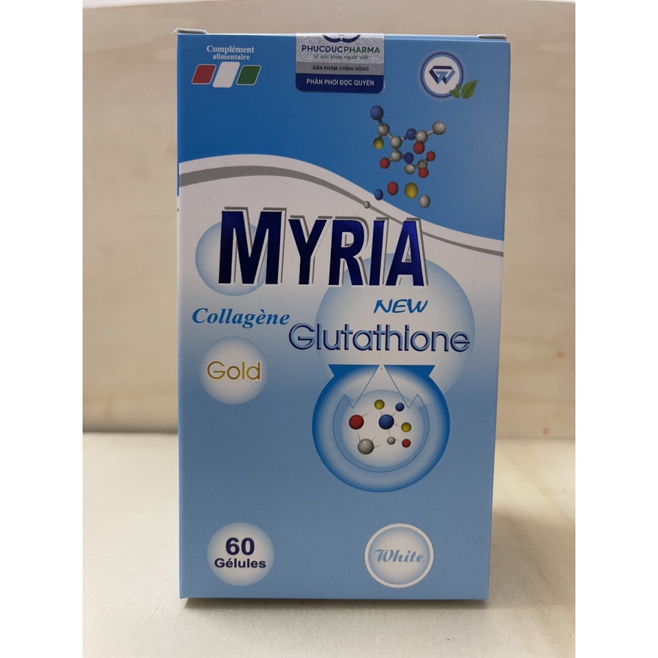 Myria Glutathion Làm đẹp da, chống lão hóa - Nhập khẩu Pháp - Hộp 60 viên