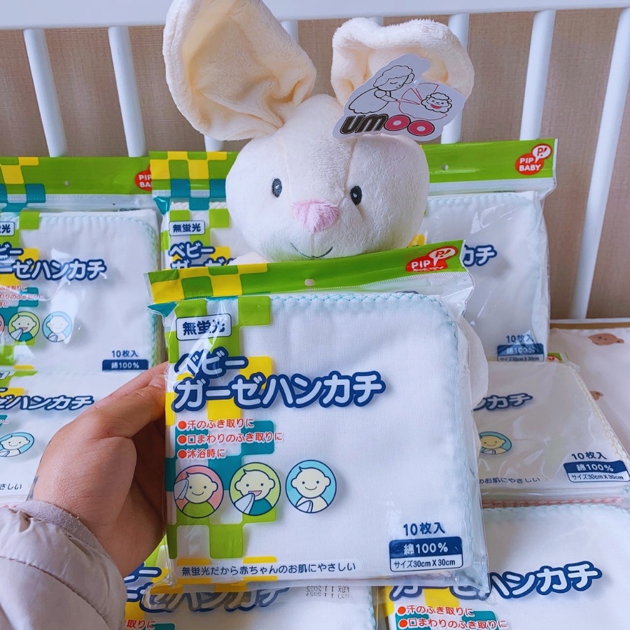 Khăn sữa Chuchu Khăn mặt cho bé, chất liệu mặt cotton mềm mịn an toàn cho trẻ sơ sinh (10 cái)