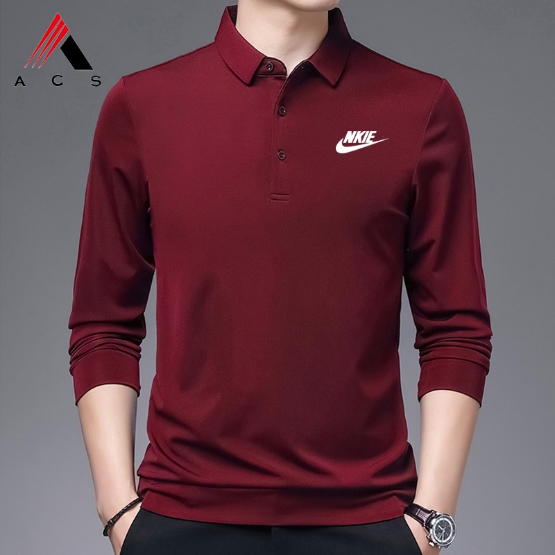 Mùa thu mới của nam giới tay dài có nút áo thun phiên bản Hàn Quốc Áo sơ mi Polo xu hướng thời trang Áo sơ mi nam dưới cùng của nam giới