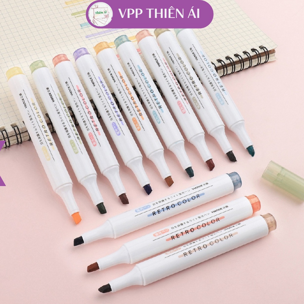 [Mã LIFEBOOK2 giảm 10% đơn 0Đ] Bút highlight pastel dạ quang ghi nhớ dòng cute đánh dấu nhiều màu
