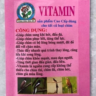 Vinamin dành cho chim cảnh ( Chào mào, chòe, lửa, than, khướu mi..)