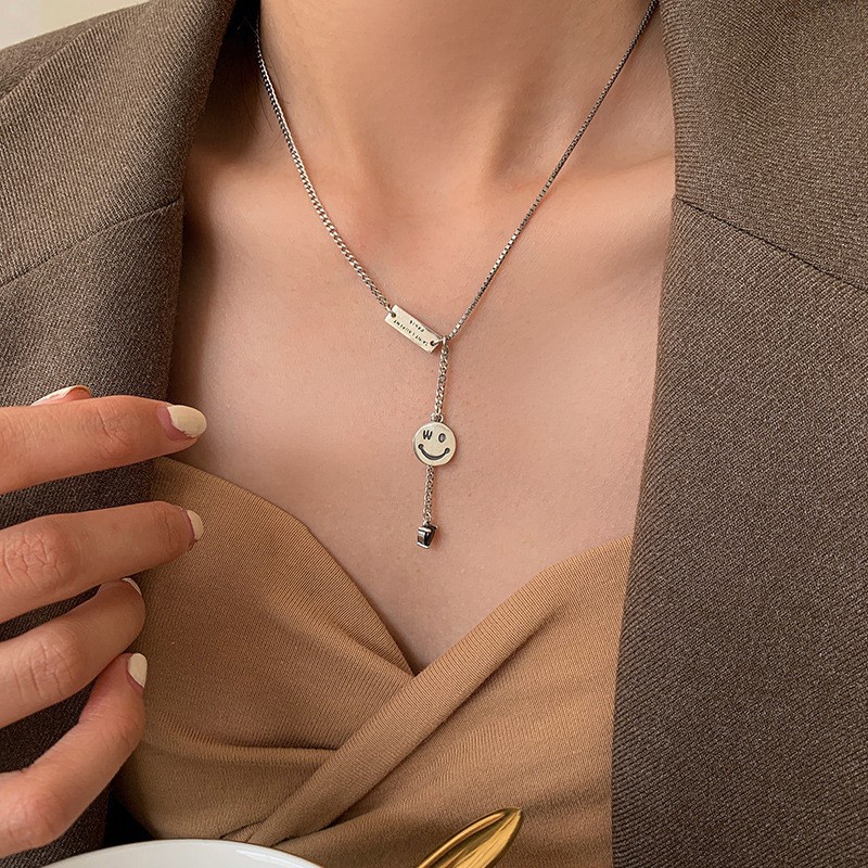 Dây chuyền mặt cười thẻ treo xinh cute - S925 – phong cách Hàn Quốc trẻ trung năng động cá tính