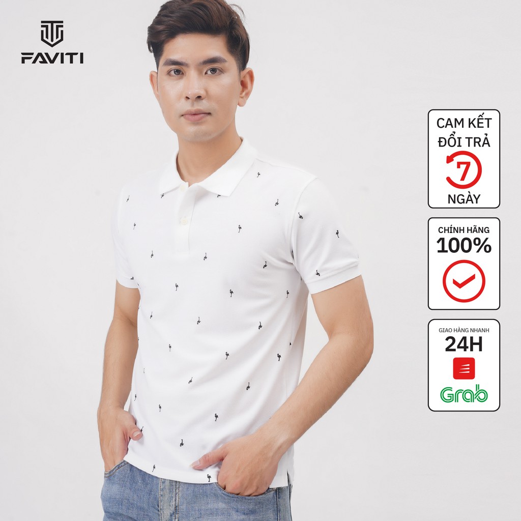 Áo Polo Nam có cổ bẻ đẹp tay ngắn thun cotton cao cấp FAVITI AT29