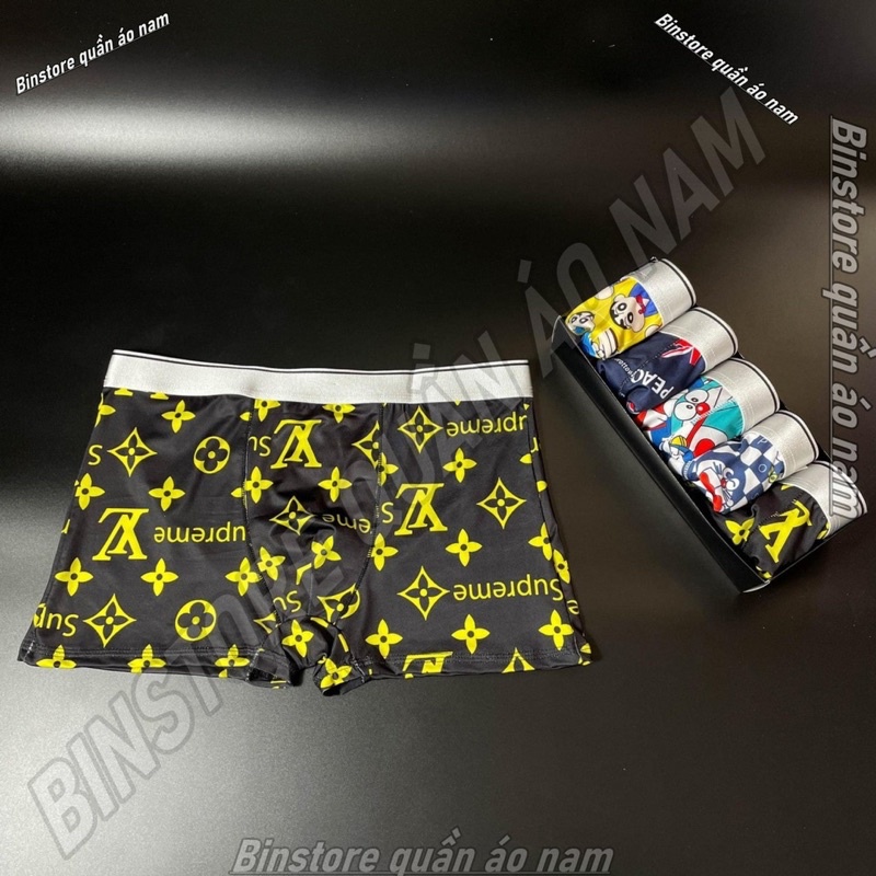 Quần sịp đùi nam, quần lót nam doremon màu đẹp NGẪU NHIÊN. Vải Thun Lạnh( chất mát,thoáng khí),co giãn 4 chiều khử khuẩn