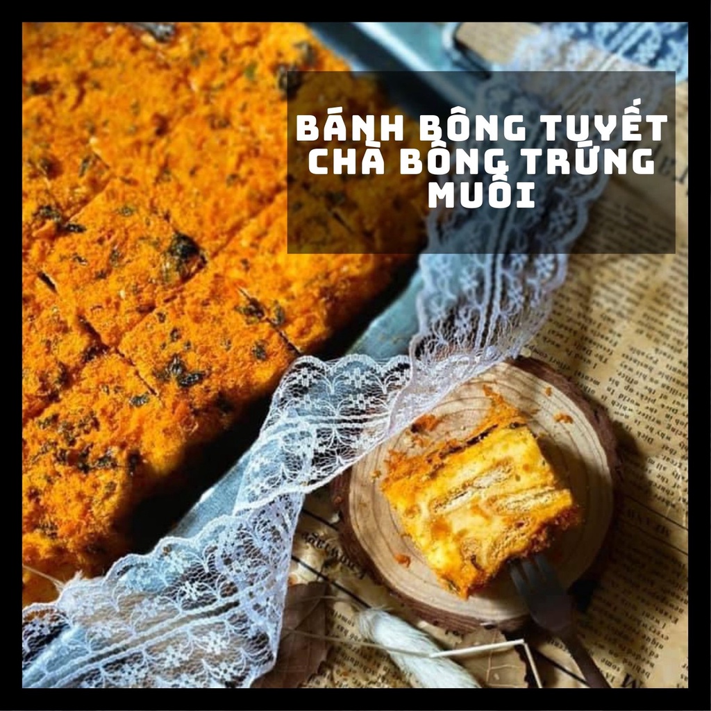 Bánh bông tuyết ăn kiêng vị chà bông trứng muối