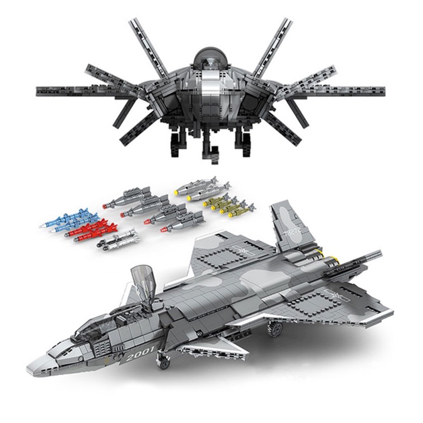 Lego máy bay phản lực chiến đấu J-20 đồ chơi lắp ráp 1911 mảnh ghép kèm sách hướng dẫn