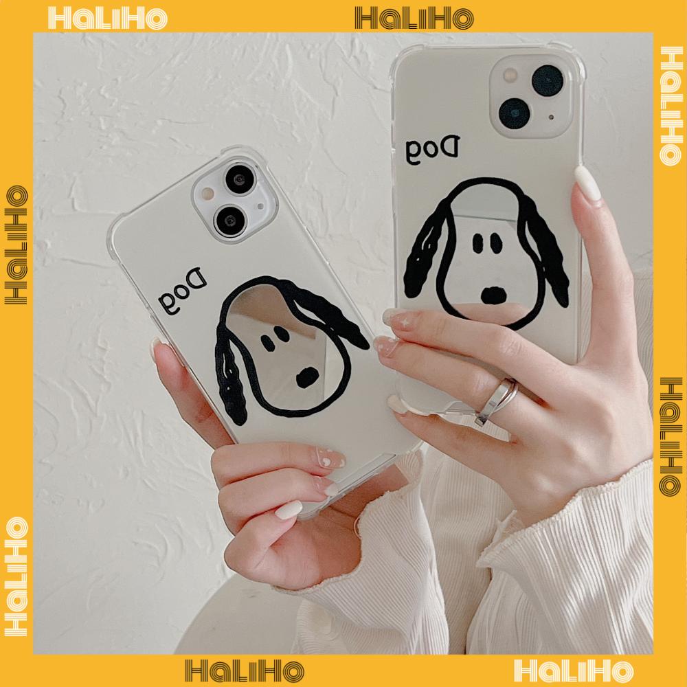 iPhone Case Acrylic HD Mirror Laser Airbag Shockproof Protection Camera Cute Puppy Simple Compatible For iPhone 11 iPhone 13 Pro Max iPhone 12 Pro Max iPhone 7 Plus iPhone xr xs
