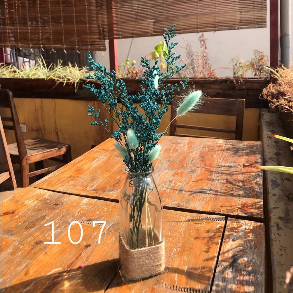 🎀 Lọ Hoa khô cắm sẵn 🎀 Set Hoa khô kèm lọ thủy tinh để bàn decor phòng ngủ