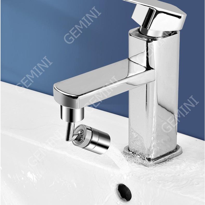 Đầu nối vòi nước lắp chậu thông minh xoay 720 độ rửa bát chén lavabo 2 chế độ nước chảy mã V3 Gemini Shop