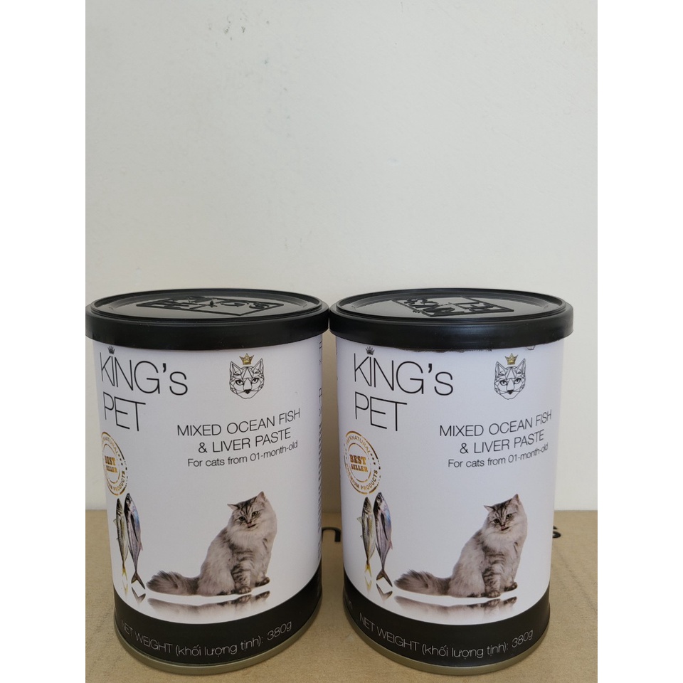 Pate King pet dành cho mèo chó từ 1 tháng tuổi, lon 380g