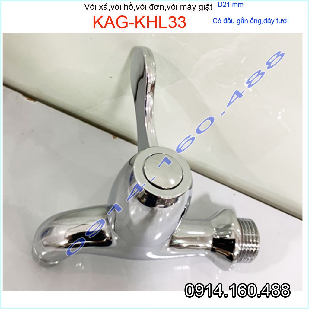 Vòi lạnh gắn tường KAG-KHL33, vòi hồ xả xô, vòi xả máy giặt xả nước mạnh sử dụng tốt