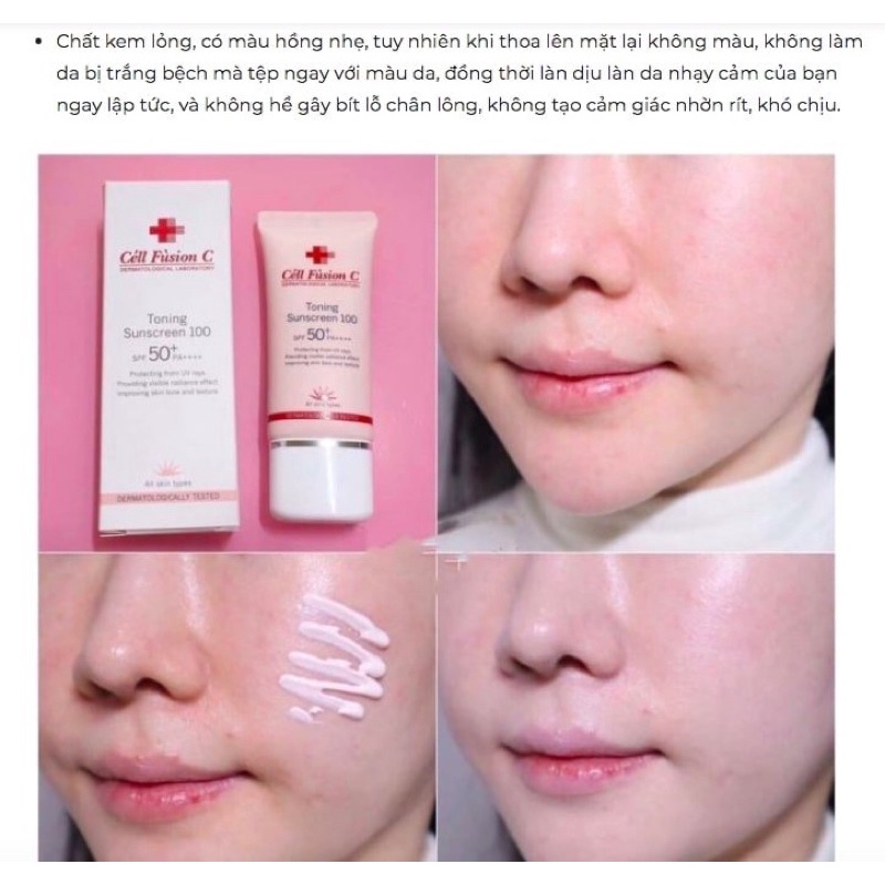 Kem chống nắng Toning Up Sunscreen 100 SPF 50+ PA++++
