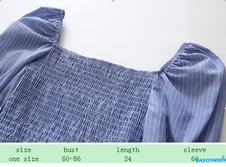 Áo Lửng Tay Dài Họa Tiết Sọc Thời Trang Quyến Rũ Cho Nữ