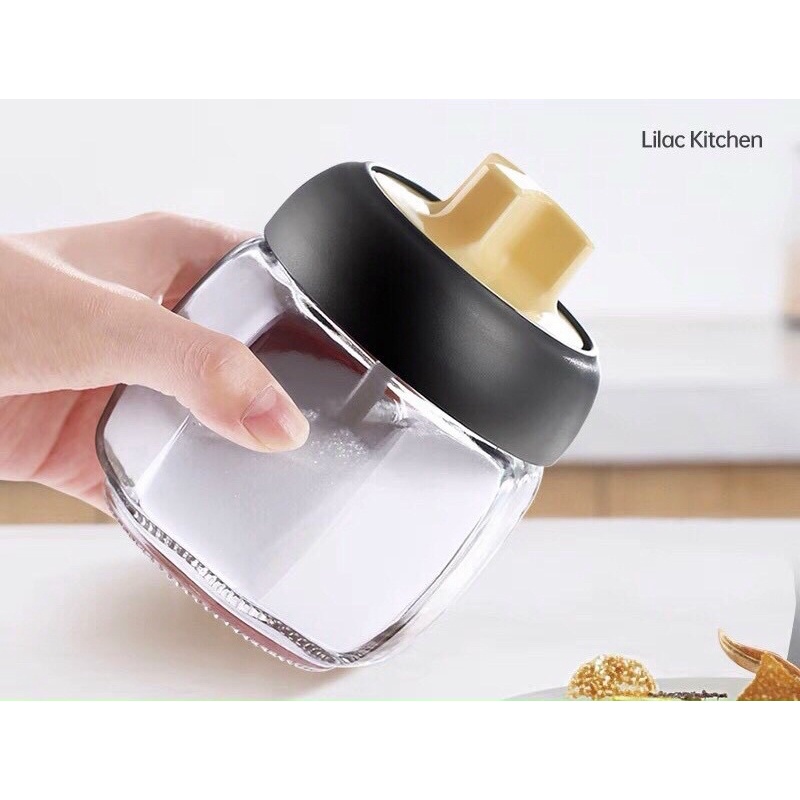 Hũ đựng gia vị thủy tinh 420ml kèm thìa