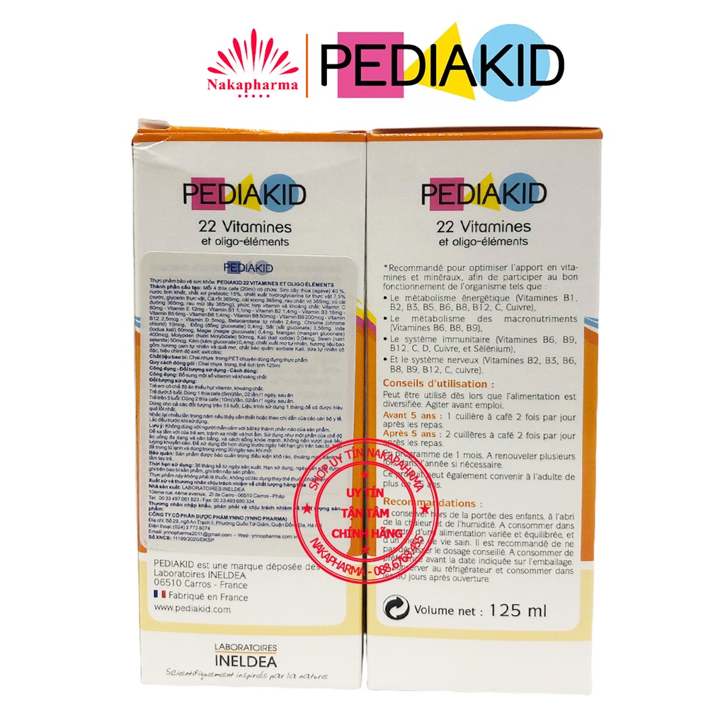 [KÈM QUÀ] Pediakid 22 Vitamines Et Oligo Éléments – Bổ sung vitamin và khoáng chất cho bé – Nhập khẩu từ Pháp