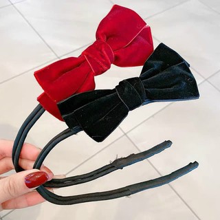 cột tóc xoắn nơ nhung
