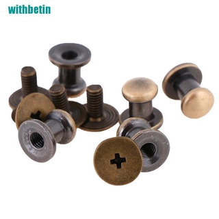 Set 5 Bộ Đinh Vít Đầu Tròn 4 / 5 / 6 / 7 / 8mm Bằng Kim Loại Chuyên Dụng Cho Túi Xách