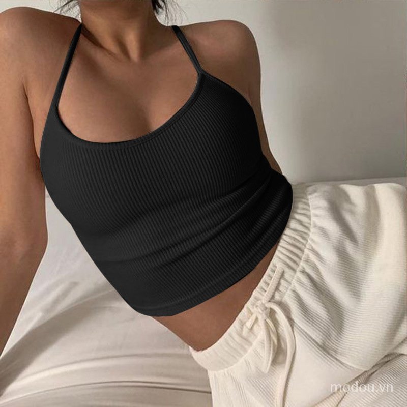 Áo Hai Dây Mảnh Chất Cotton Thiết Kế Hở Lưng Quyến Rũ | BigBuy360 - bigbuy360.vn