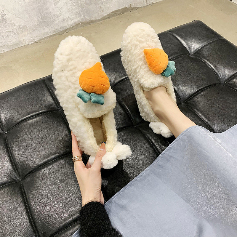 Giày Lười Lót Nhung Lông Cừu Ấm Áp Đế Bệt Thời Trang Mùa Đông Phong Cách Hàn Quốc Dành Cho Nữ | BigBuy360 - bigbuy360.vn
