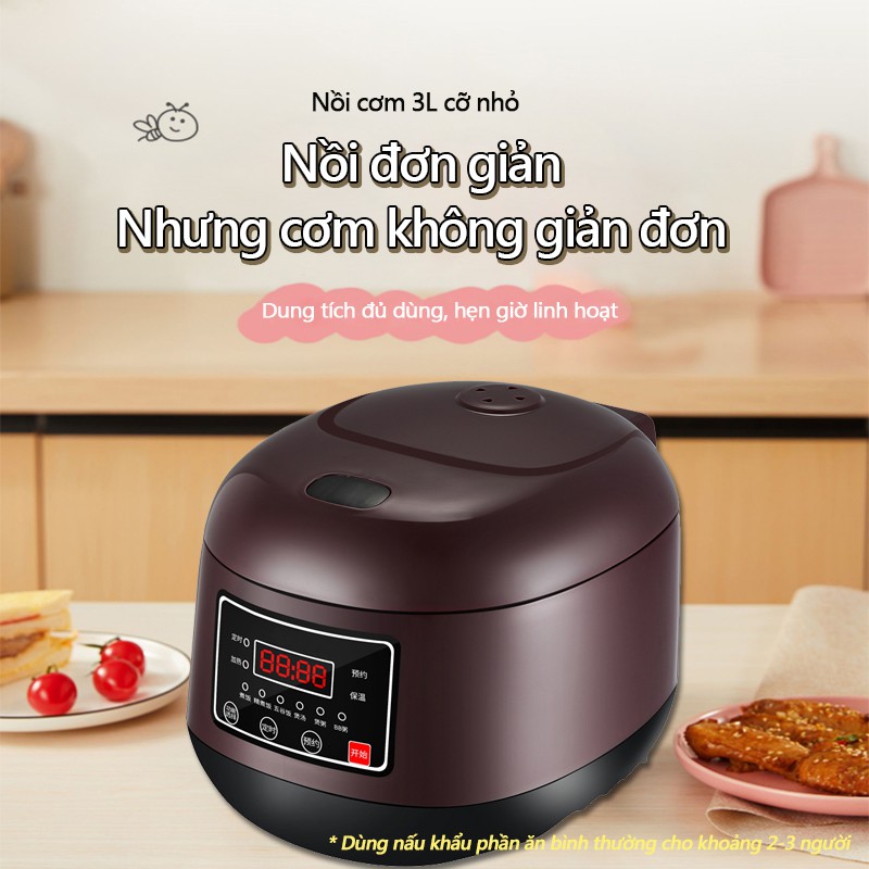 EP22Nồi cơm điện gia đình dung tích 1.2L có hẹn giờ nấu cơm điện gia dụng nhà bếp mini sinh viên nhà trọ