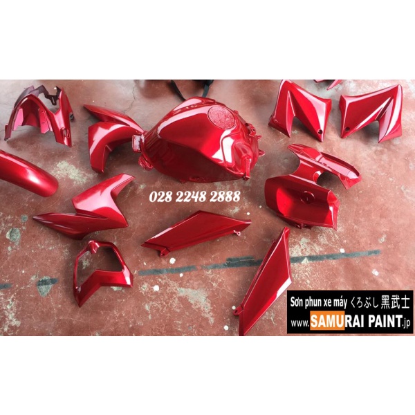 Sơn Samurai sơn xịt xe máy HONDA - MÀU ĐỎ TƯƠI UCH333* + TCH333**