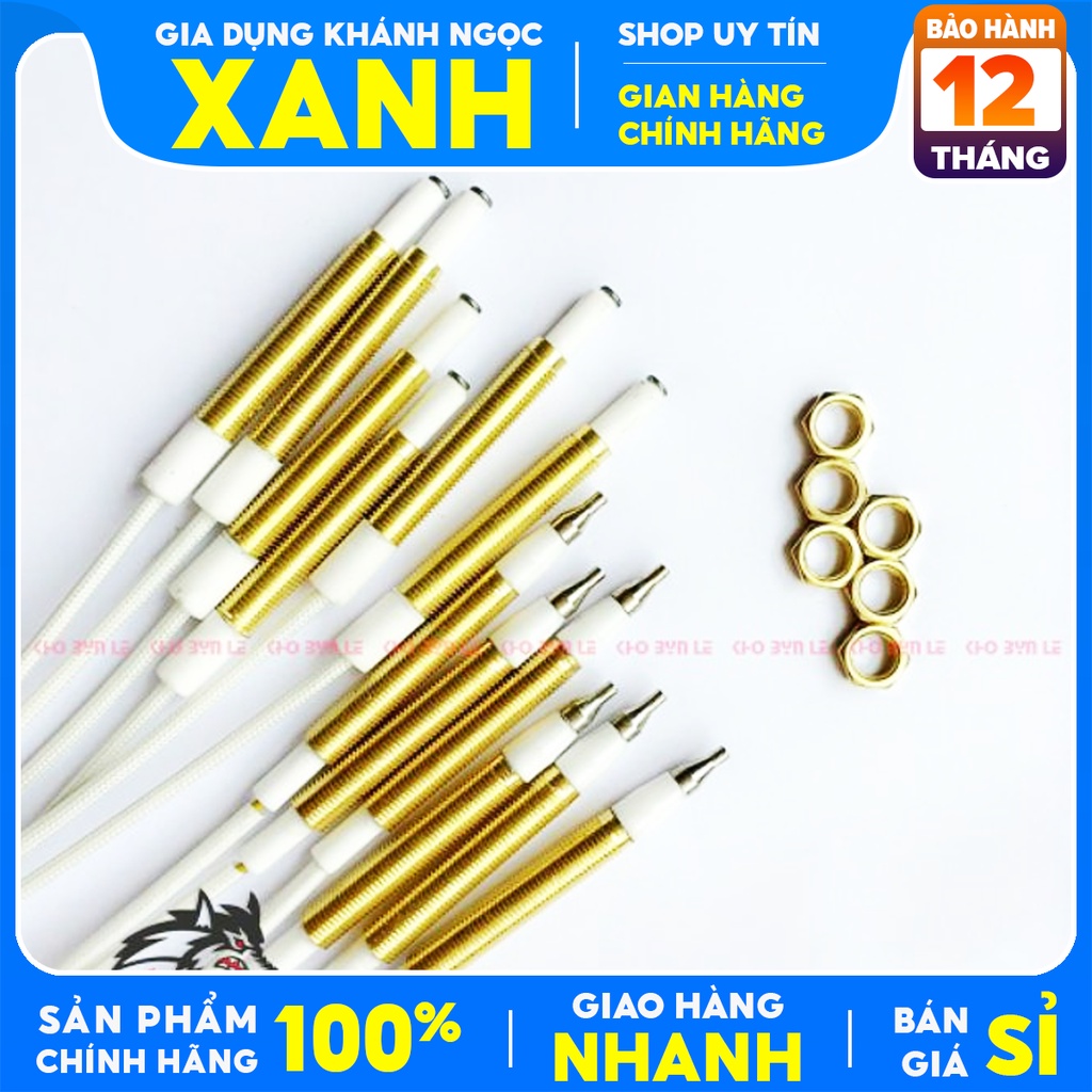 Dây Kim sứ đánh lửa bếp gas âm Đa Năng, ic đánh lửa có ốc Ren điều chỉnh cao thấp-Thay lắp đa số bếp cùng kích thước