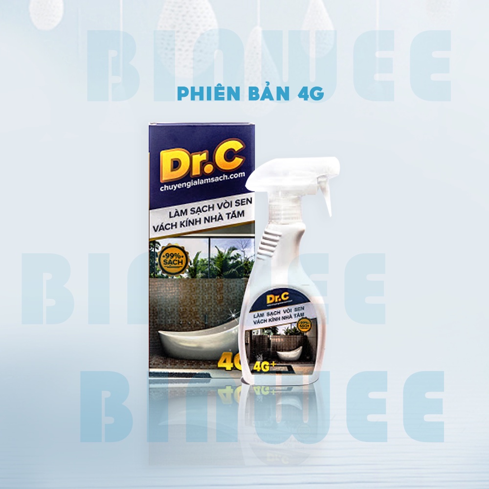 Tẩy cặn canxi 4G Plus DrC 300ML vệ sinh nhà tắm làm sạch các vết bẩn đóng cặn