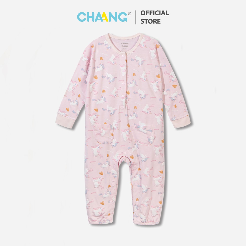 Body cúc giữa bé gái Pony hồng CHAANG