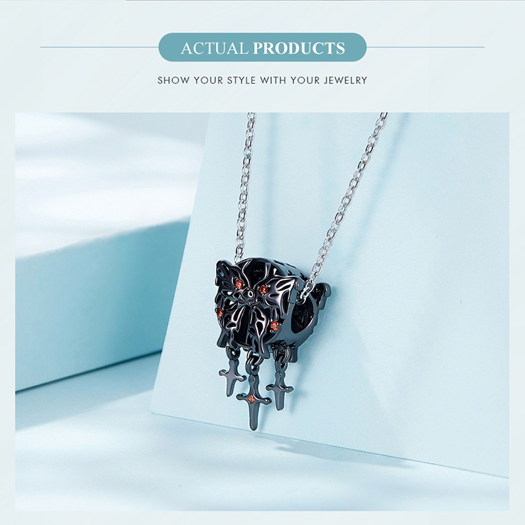 BAMOER Hạt Bạc 925 Biểu Tượng Celtic Gothic Treo Vòng Tay Và Vòng cổ Diy