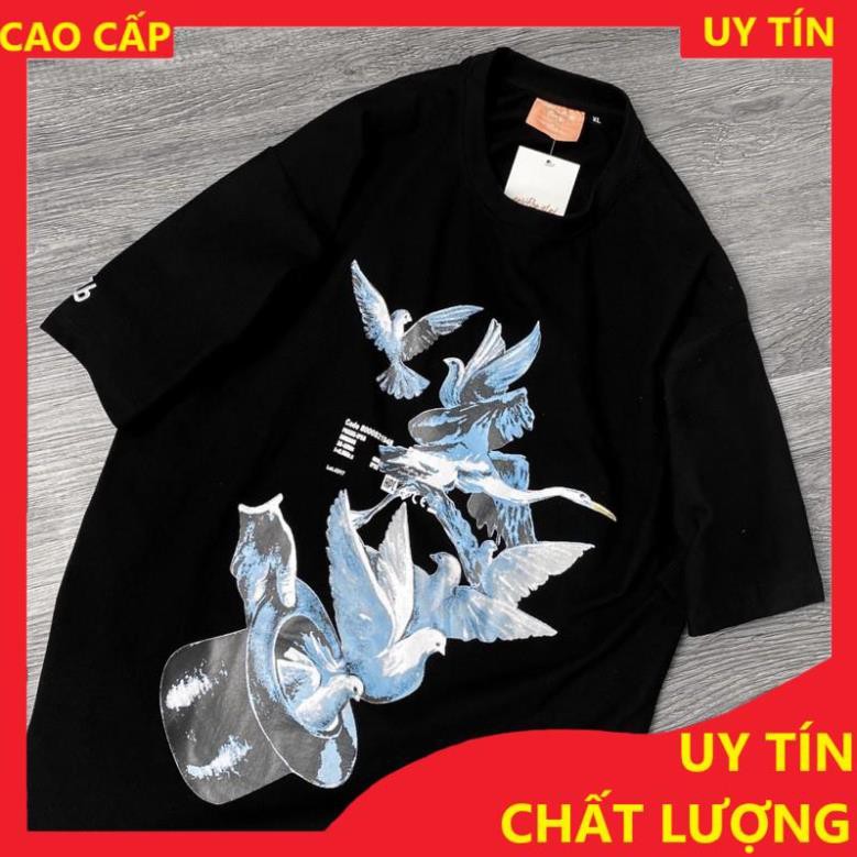 [FREESHIP - HÀNG CAO CẤP] Áo phông tay lỡ, T-Shirt Heron hunter đen, áo thun cotton basic nam nữ unisex, MSW Town