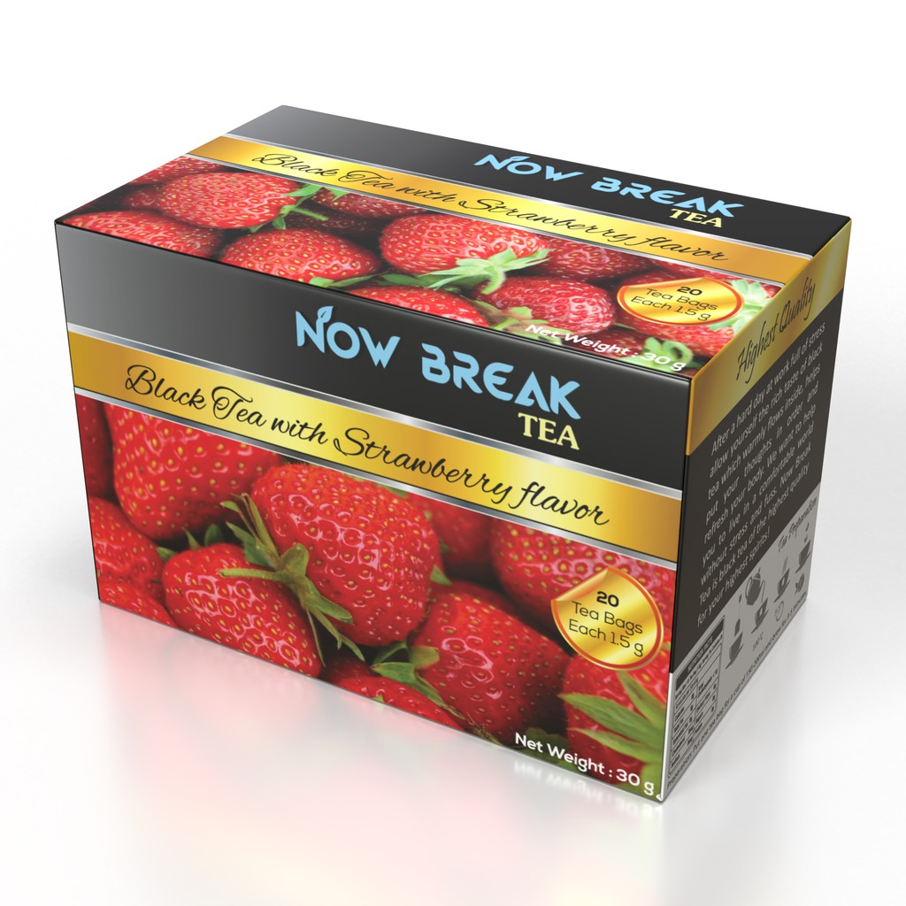 Trà Dâu Tây Now Break Tea - Combo 2 hộp (kiểu trà Cozy, Lipton, Ahmad, Dilmah, Olong, Atiso, Nestea, quà Tết, )