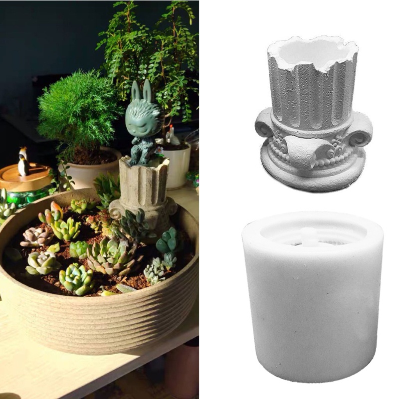 Khuôn Silicone Tạo Hình Chậu Hoa / Cây Mọng Nước 3d Tiện Dụng